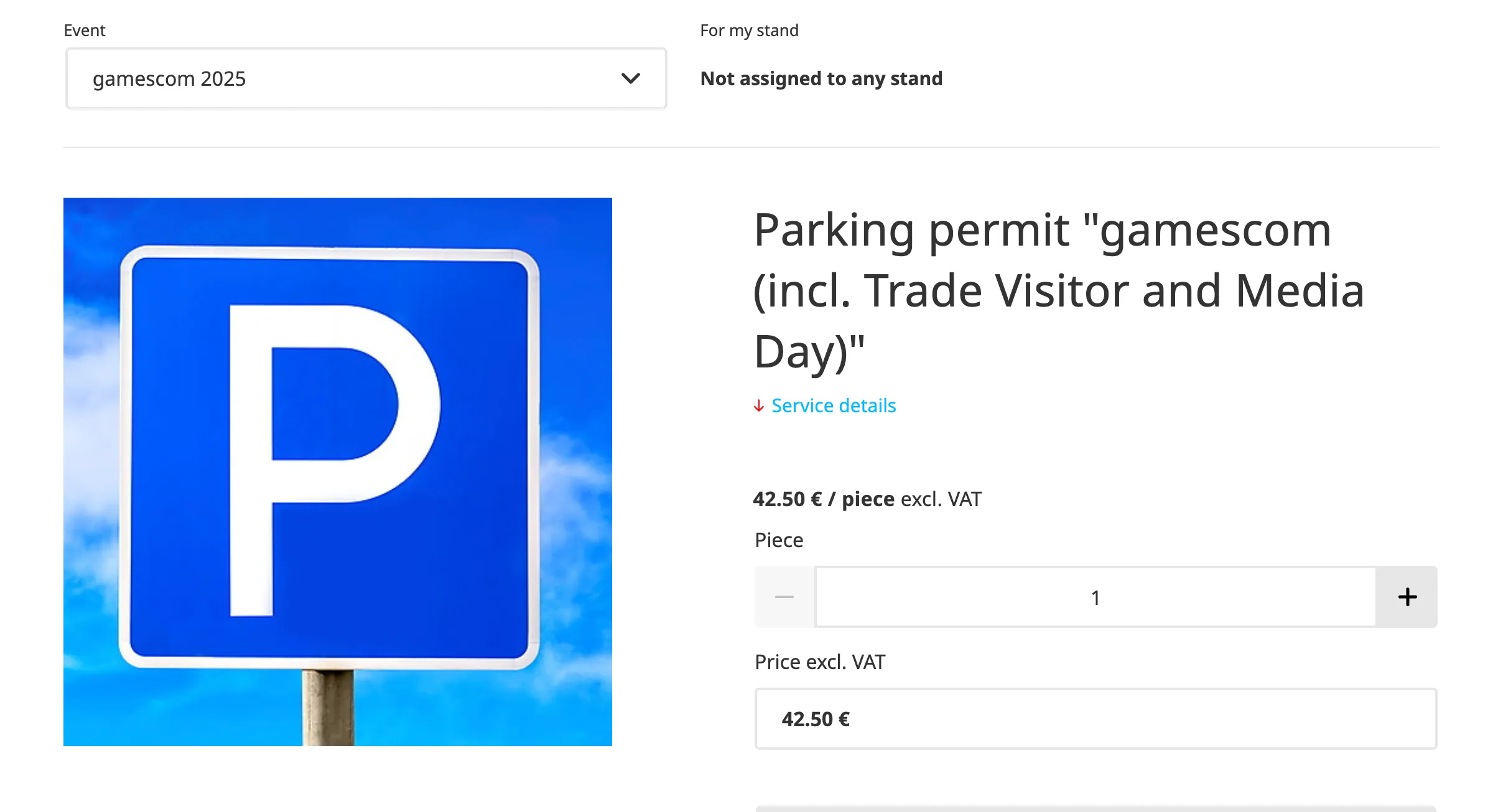 gamescom 2025 parking permit price
